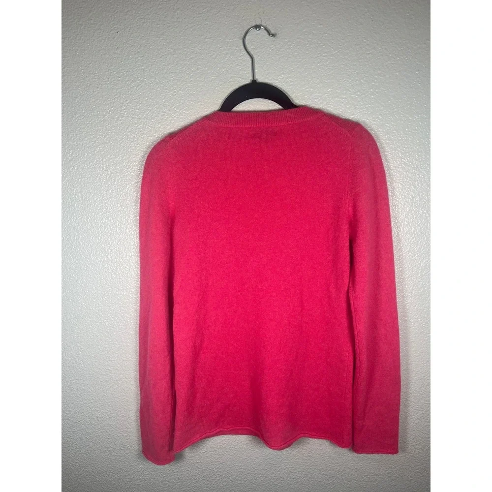 J Crew Italian Cashmere Crewneck Sweater Long Sleeve Hot Pink Small